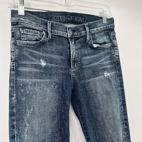 Citizens of Humanity Jeans Womens 28 Ava Low Rise Straight Stretch Distressed - Picture 11 of 16